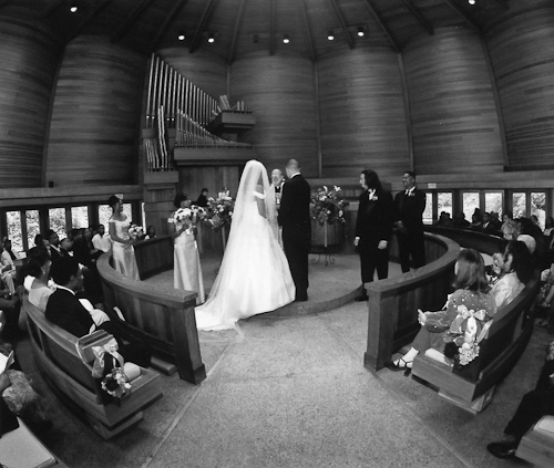 Mills College wedding photography - vows during ceremony