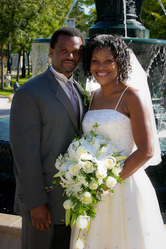 Preservation Park, Oakland wedding - bride and groom