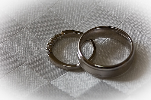 Westin Hotel, Palo Alto wedding - bride and groom's rings